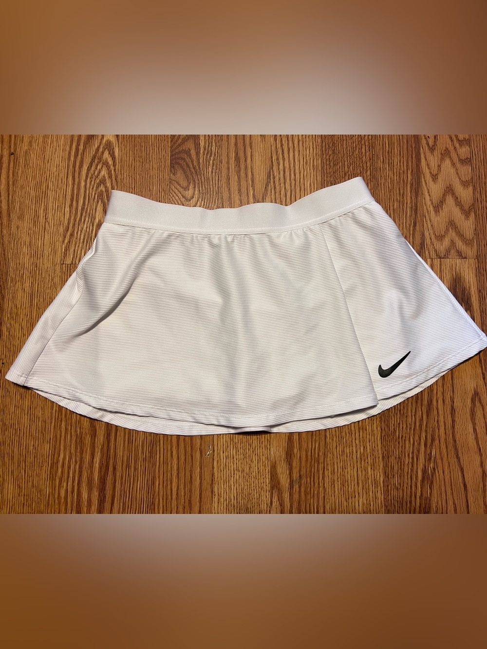 Nike White Girls' Athletic Skort with Black Swoosh